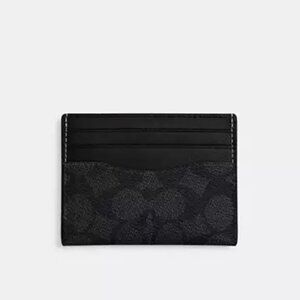 Coach Slim ID Card Case CW366 – Signature Canvas Charcoal, Very Good